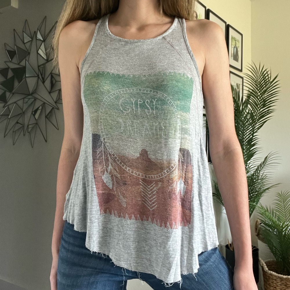 GYPSY DREAMS FRAYED TANK - Picture 5 of 15